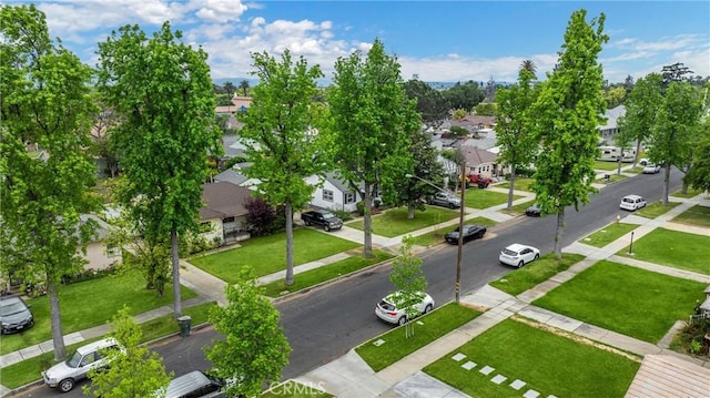 aerial view with a residential view