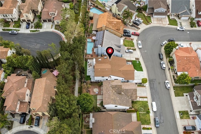 aerial view with a residential view