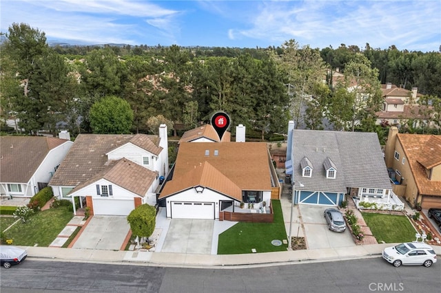 drone / aerial view featuring a residential view