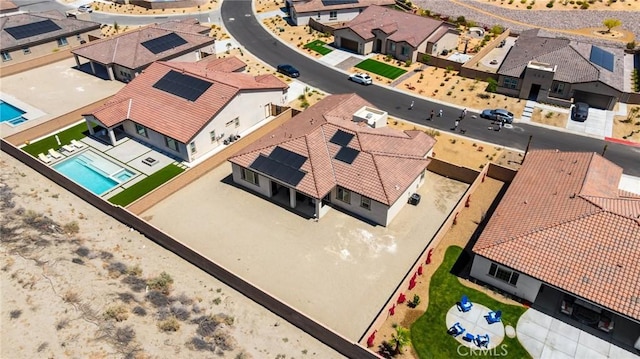 aerial view with a residential view
