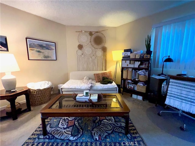 3704 Hellman Ave, Los Angeles, CA 90032 - carpeted living room with a textured ceiling