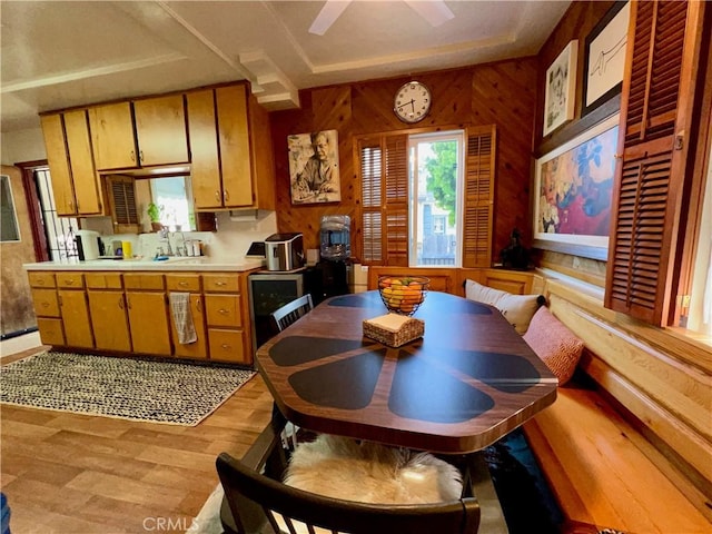 3704 Hellman Ave, Los Angeles, CA 90032 - dining room with light wood finished floors and wooden walls