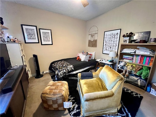 3704 Hellman Ave, Los Angeles, CA 90032 - carpeted bedroom with a textured ceiling and baseboards