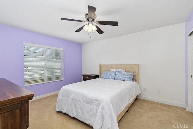 35183 Flamingo Way, Winchester, CA 92596 - bedroom featuring light carpet, baseboards, and a ceiling fan