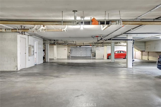 view of parking garage