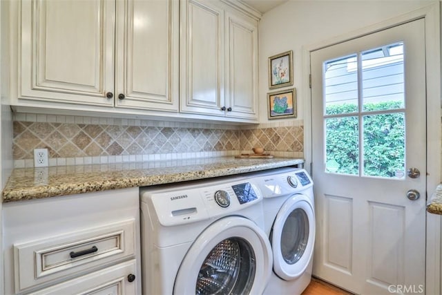 1956 E Woodlyn Rd, Pasadena, CA 91104 - washroom with plenty of natural light, cabinet space, and washer and dryer