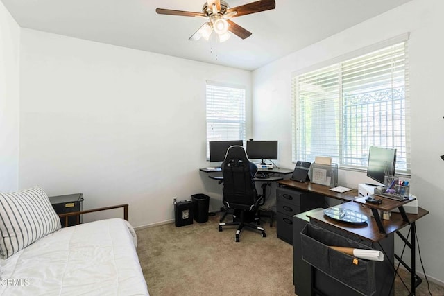 10909 Rainwater Ln, Bakersfield, CA 93306 - carpeted office space featuring ceiling fan and baseboards