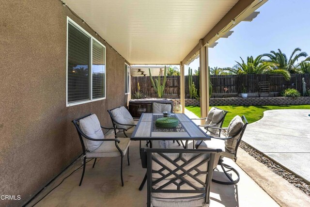 10909 Rainwater Ln, Bakersfield, CA 93306 - fenced backyard featuring a patio area and outdoor dining area