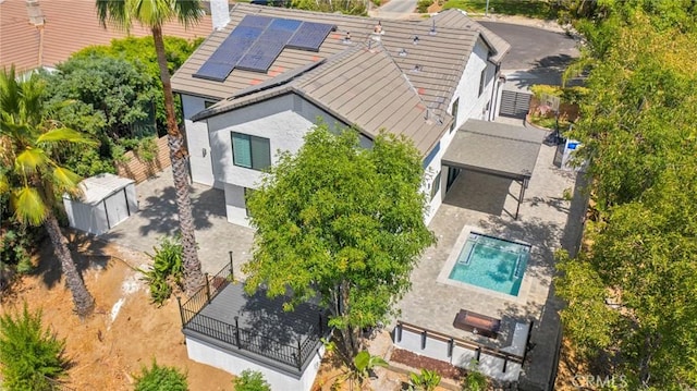 20500 Blairmoore St, Chatsworth, CA 91311 - aerial view of property and surrounding area featuring a pool