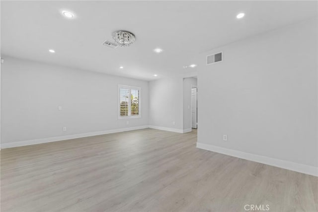 20500 Blairmoore St, Chatsworth, CA 91311 - empty room with recessed lighting, baseboards, and light wood-type flooring