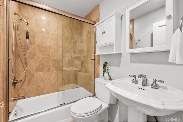421 High Dr, Laguna Beach, CA 92651 - full bath with toilet, shower / bath combination with glass door, and a sink