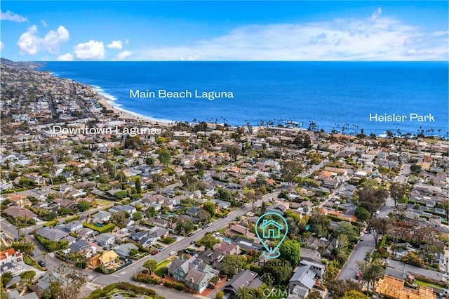 421 High Dr, Laguna Beach, CA 92651 - aerial view of property and surrounding area featuring a large body of water and nearby suburban area
