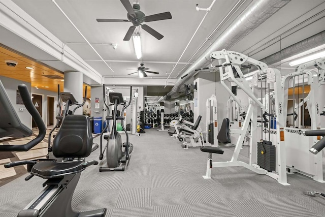 1551 4th Ave Unit 611, San Diego, CA 92101 - exercise room with carpet floors and ceiling fan