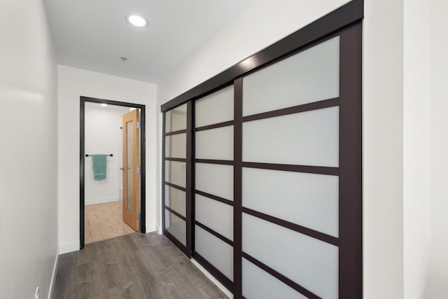 1551 4th Ave Unit 611, San Diego, CA 92101 - hallway featuring recessed lighting and dark wood-type flooring