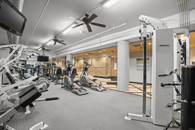 1551 4th Ave Unit 611, San Diego, CA 92101 - workout area with a ceiling fan
