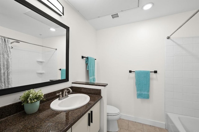 1551 4th Ave Unit 611, San Diego, CA 92101 - full bathroom with toilet, recessed lighting, tile patterned flooring, and shower / tub combo