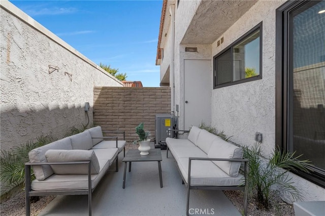 28146 Ridgecove Ct S, Rancho Palos Verdes, CA 90275 - view of patio featuring an outdoor living space and central air condition unit