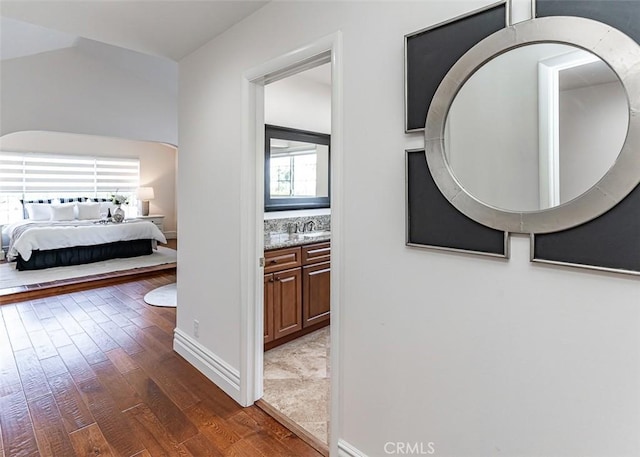 756 N Malden Ave, Fullerton, CA 92832 - hall with wood finished floors and baseboards