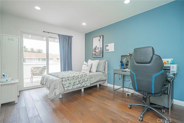 2217 Serrano Pl, Fullerton, CA 92833 - bedroom with recessed lighting, baseboards, and hardwood / wood-style floors