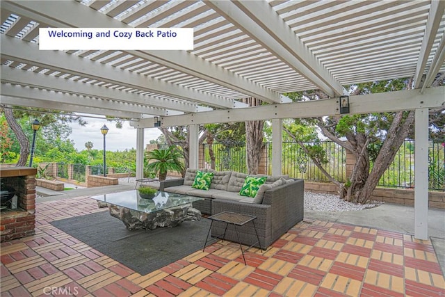 2217 Serrano Pl, Fullerton, CA 92833 - view of patio with a fenced backyard and an outdoor hangout area
