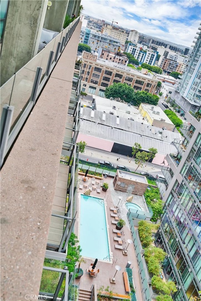 drone / aerial view featuring a view of city