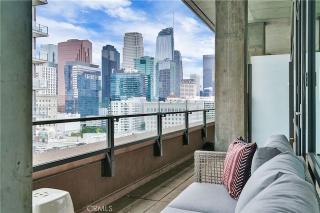 balcony with a city view