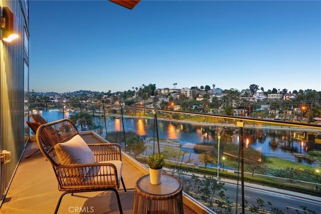 balcony with a water view
