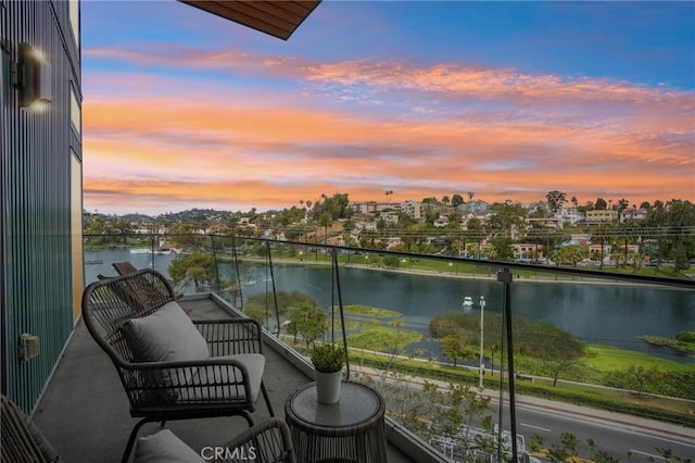 balcony with a water view