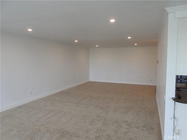 32679 Seagate Dr Unit 308-H, Rancho Palos Verdes, CA 90275 - carpeted spare room featuring crown molding, recessed lighting, and baseboards