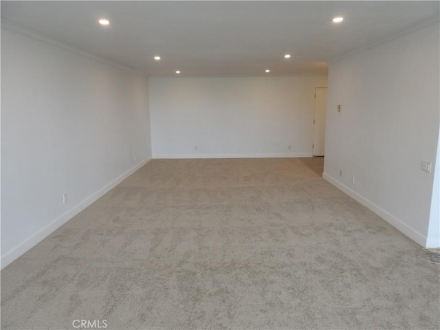32679 Seagate Dr Unit 308-H, Rancho Palos Verdes, CA 90275 - spare room featuring ornamental molding, light carpet, and recessed lighting