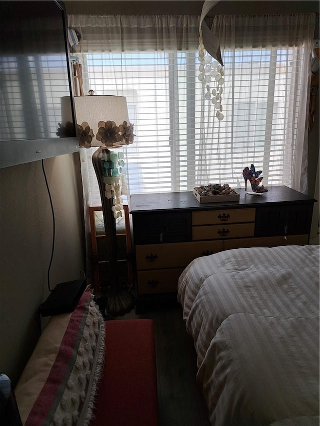 bedroom featuring wood finished floors