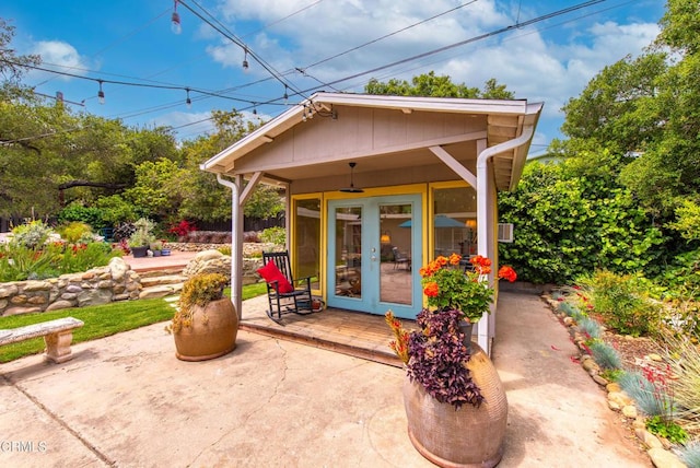 view of patio with french doors