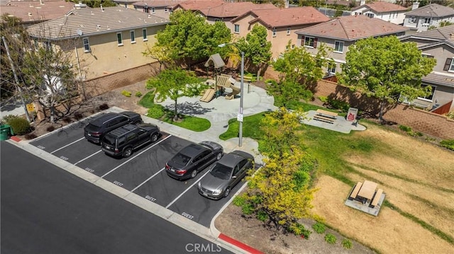 drone / aerial view with a residential view