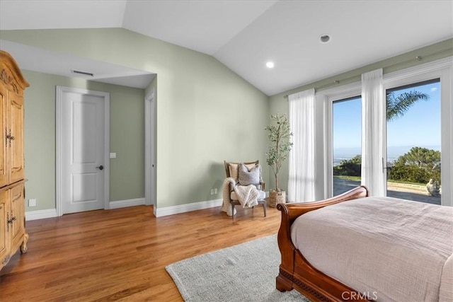 12 Bowie Rd, Rolling Hills, CA 90274 - bedroom featuring vaulted ceiling, wood finished floors, baseboards, and recessed lighting