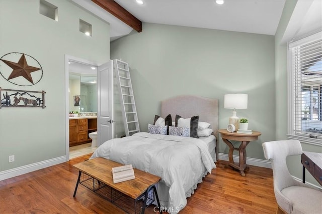 12 Bowie Rd, Rolling Hills, CA 90274 - bedroom with light wood-style floors, baseboards, recessed lighting, and ensuite bathroom