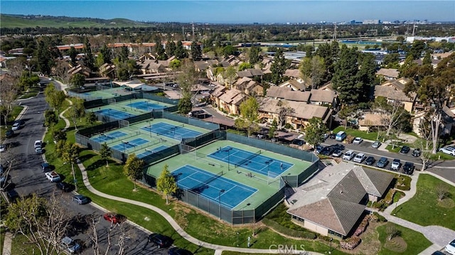 aerial view with a residential view