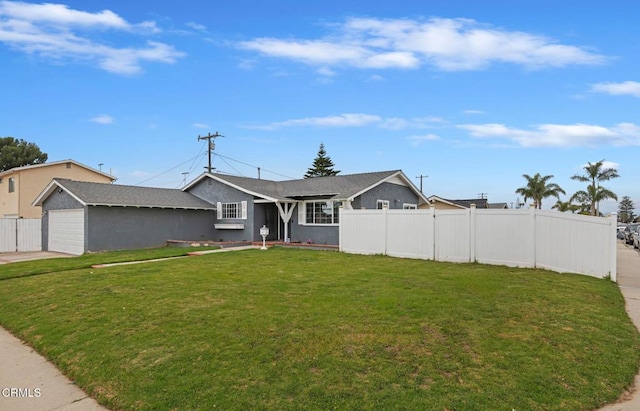 309 W Rosa St, Oxnard, CA 93033 - single story home with fence, a front yard, stucco siding, and an attached garage