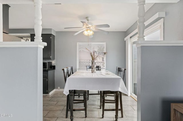 309 W Rosa St, Oxnard, CA 93033 - dining space with visible vents and ceiling fan