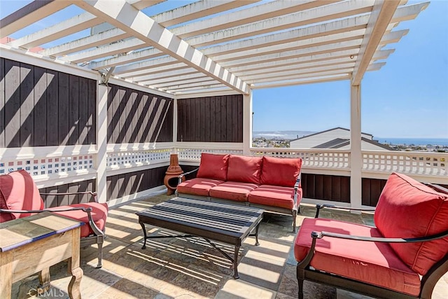 812 8th St, Manhattan Beach, CA 90266 - view of patio featuring a pergola and an outdoor living space