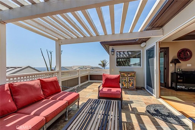 812 8th St, Manhattan Beach, CA 90266 - view of patio featuring a pergola and an outdoor living space