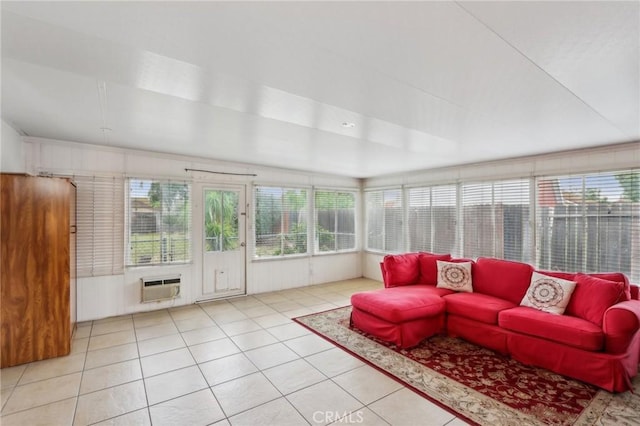 4447 Walnut Ave, Chino, CA 91710 - sunroom / solarium featuring tile patterned floors, a wealth of natural light, and an AC wall unit