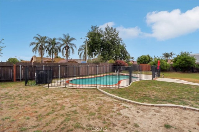 4447 Walnut Ave, Chino, CA 91710 - view of pool featuring a yard, a fenced in pool, and fence