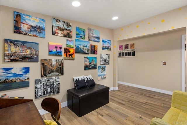 1576 Via Paloma, Escondido, CA 92026 - living area with baseboards, wood finished floors, and recessed lighting