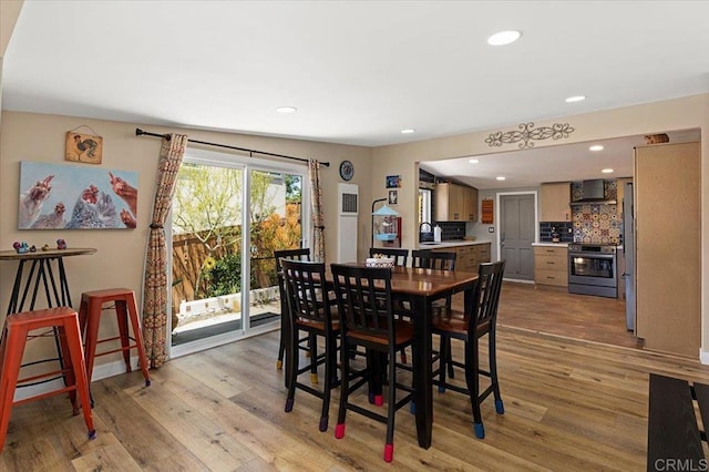 1576 Via Paloma, Escondido, CA 92026 - dining area featuring light wood-type flooring and recessed lighting