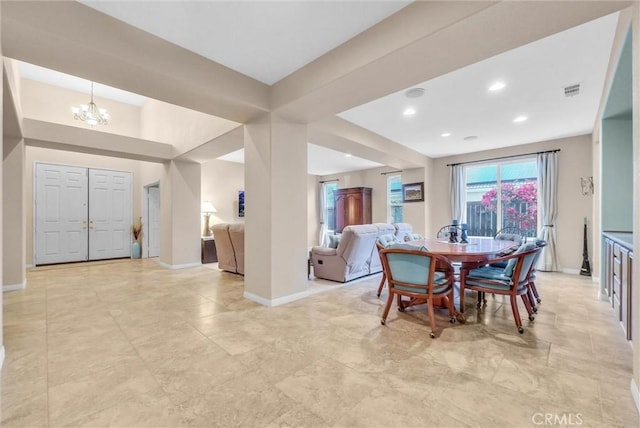 19069 Eldorado Rd, Perris, CA 92570 - dining space featuring a chandelier and recessed lighting