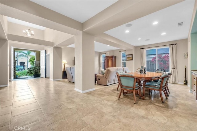 19069 Eldorado Rd, Perris, CA 92570 - dining area featuring a chandelier and recessed lighting