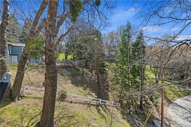 view of yard with fence