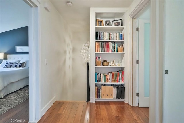 21025 Lemarsh St Unit G39, Chatsworth, CA 91311 - corridor featuring hardwood / wood-style floors and built in features