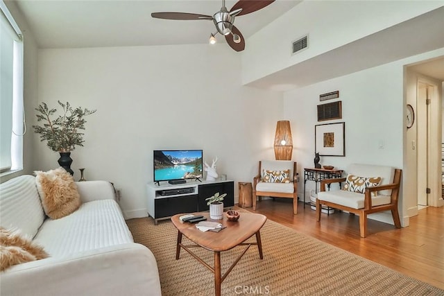 21025 Lemarsh St Unit G39, Chatsworth, CA 91311 - living room with light wood-style floors, a ceiling fan, and baseboards