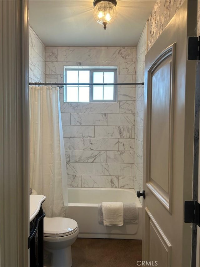 1160 Easy Ln, Nipomo, CA 93444 - bathroom featuring shower / bath combo with shower curtain, toilet, and vanity